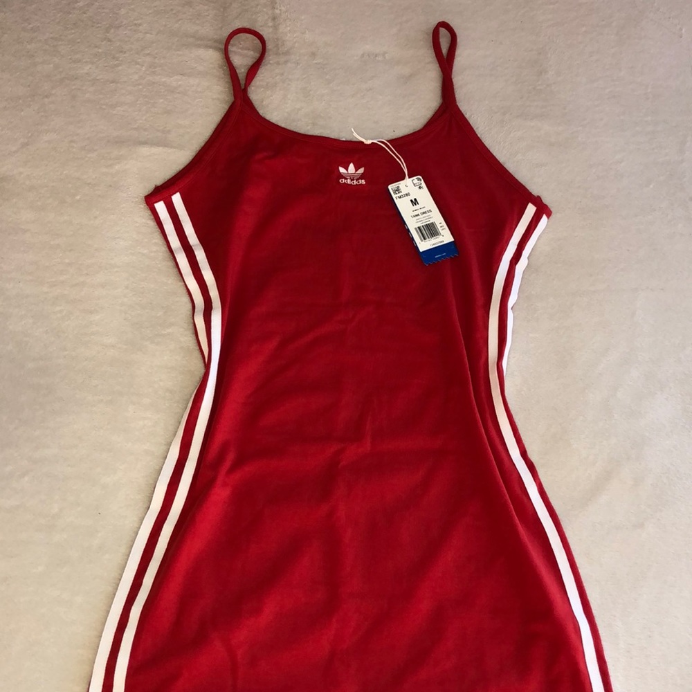 Red adidas tang top slim dress size M